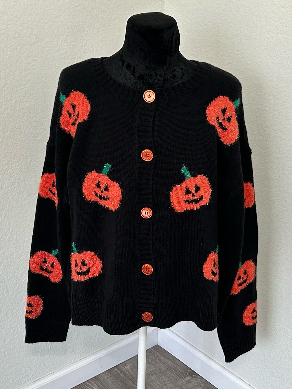 33 Degrees Pumpkin Cardigan Sweater XXL